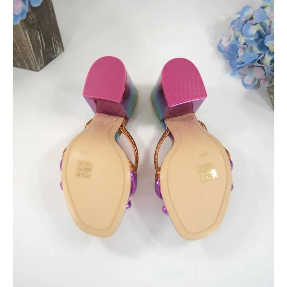 Sophia Webster Freya Rainbow Leather Mid Mules - Picture 8 of 8
